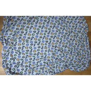 Tommy Hilfiger Crests Pennants #85 Patches Blue Striped Fitted Queen Sheet